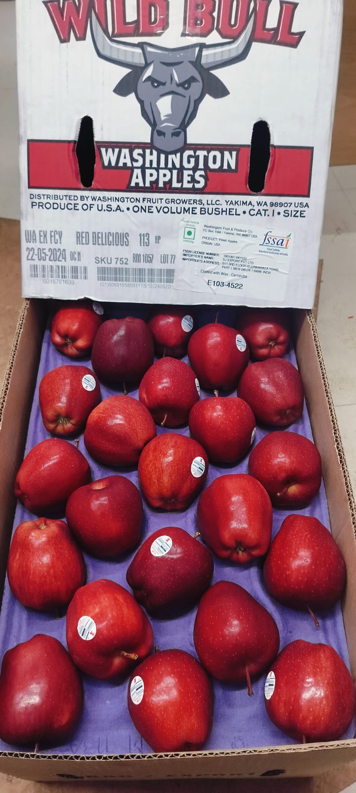 Apple RD Washington 100 Count 20 Kg  Wild Bull