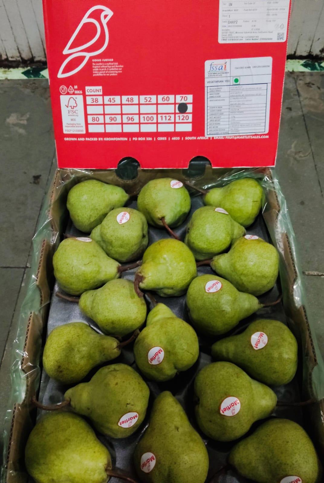 Packum pear 12.5 Kg 70 Martlet